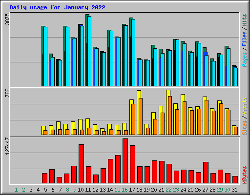 Daily usage for January 2022