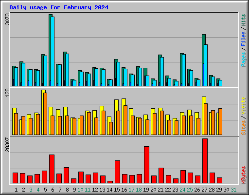 Daily usage for February 2024