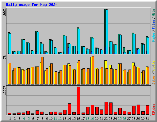 Daily usage for May 2024