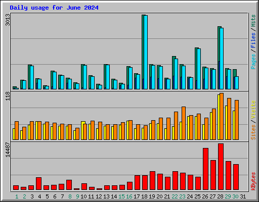 Daily usage for June 2024