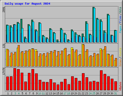 Daily usage for August 2024