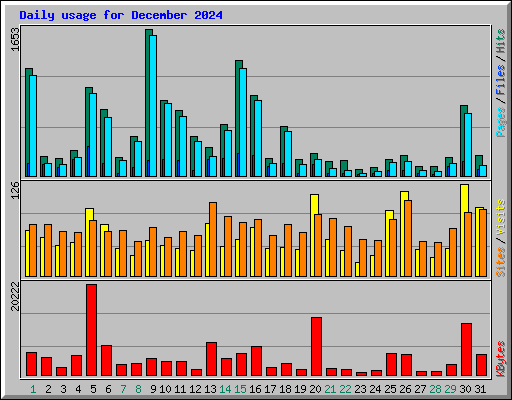 Daily usage for December 2024