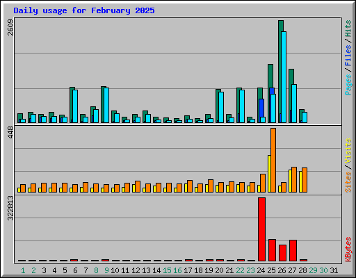 Daily usage for February 2025