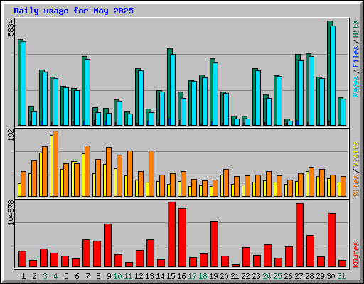 Daily usage for May 2025