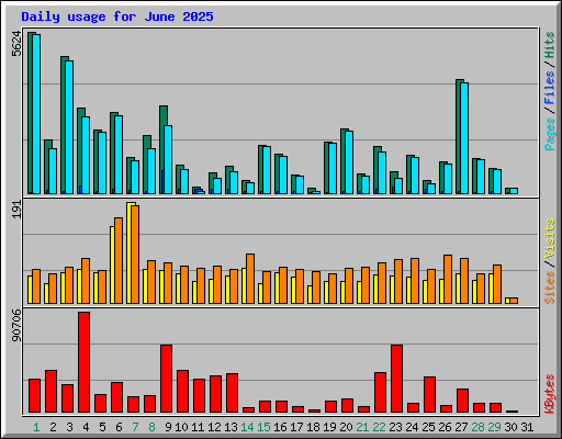 Daily usage for June 2025