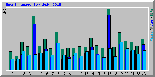 Hourly usage for July 2013