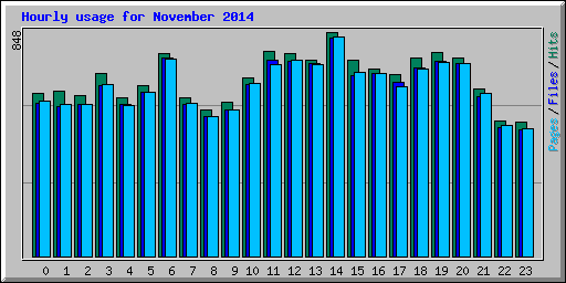 Hourly usage for November 2014