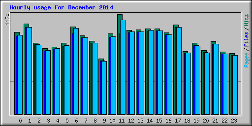 Hourly usage for December 2014