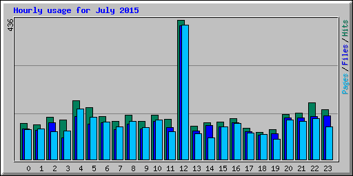 Hourly usage for July 2015