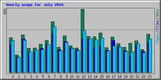 Hourly usage for July 2016