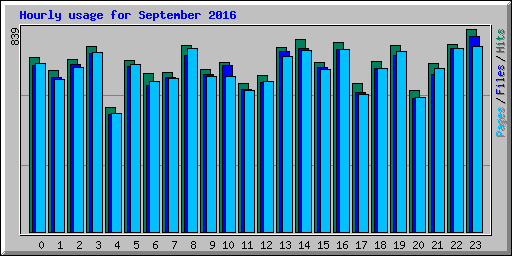 Hourly usage for September 2016