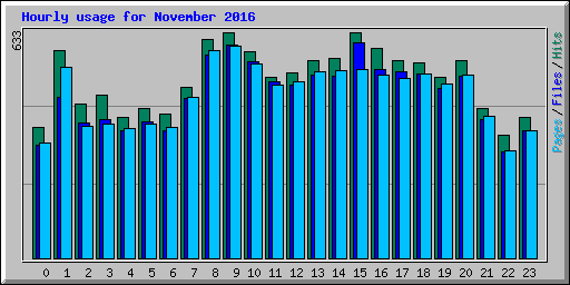 Hourly usage for November 2016