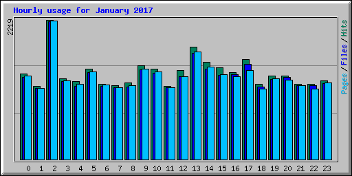 Hourly usage for January 2017