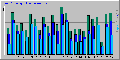 Hourly usage for August 2017