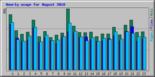 Hourly usage for August 2018