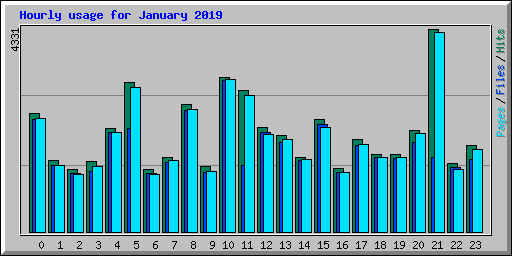 Hourly usage for January 2019