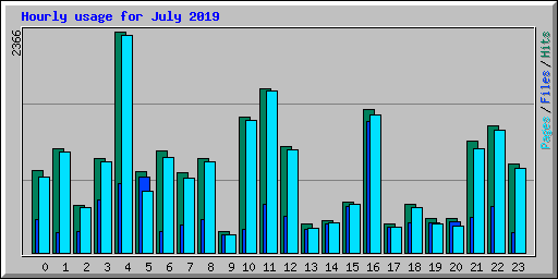 Hourly usage for July 2019