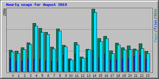Hourly usage for August 2019