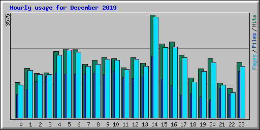 Hourly usage for December 2019