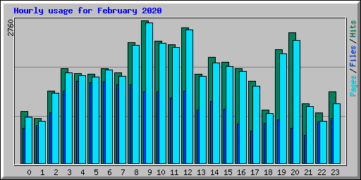 Hourly usage for February 2020