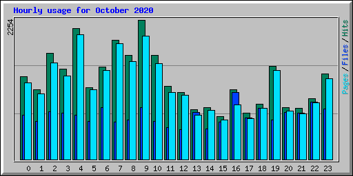 Hourly usage for October 2020