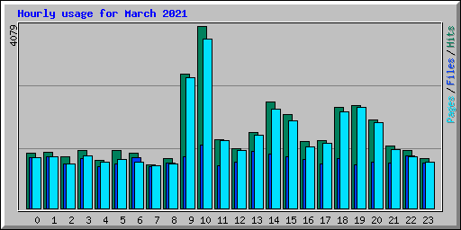 Hourly usage for March 2021