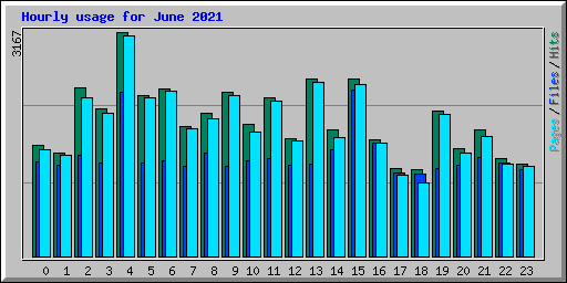 Hourly usage for June 2021