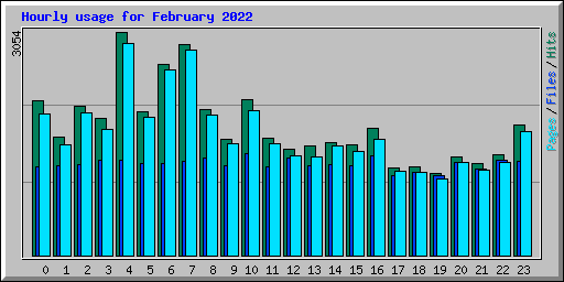 Hourly usage for February 2022