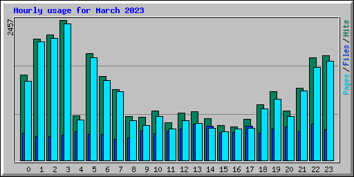 Hourly usage for March 2023