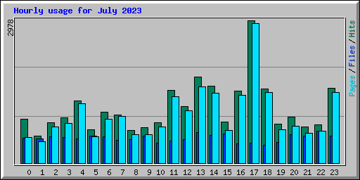 Hourly usage for July 2023