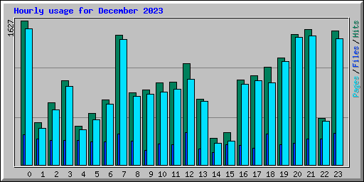 Hourly usage for December 2023