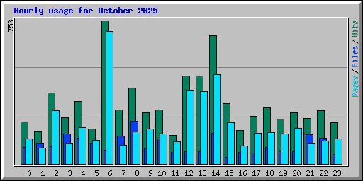 Hourly usage for October 2025