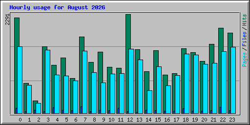 Hourly usage for August 2026